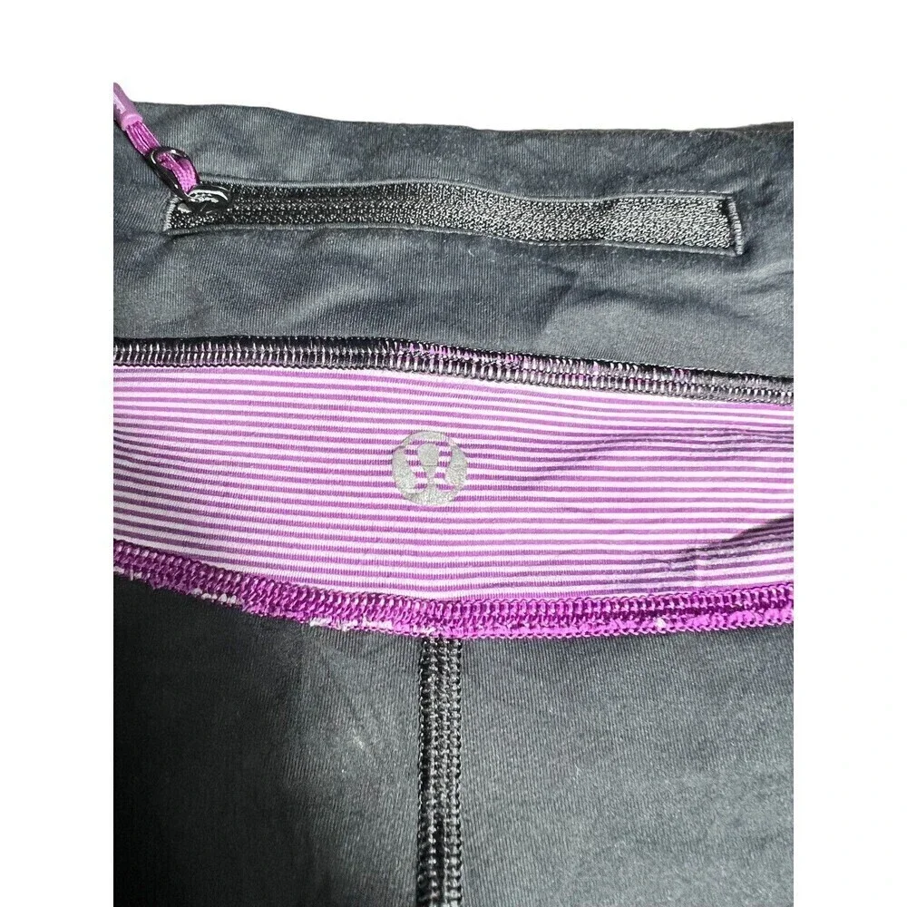 Lululemon Biker Shorts 11” Black Purple 4